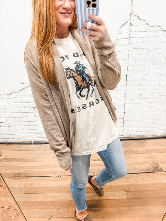 Joanne Cocoon Cardigan - Taupe