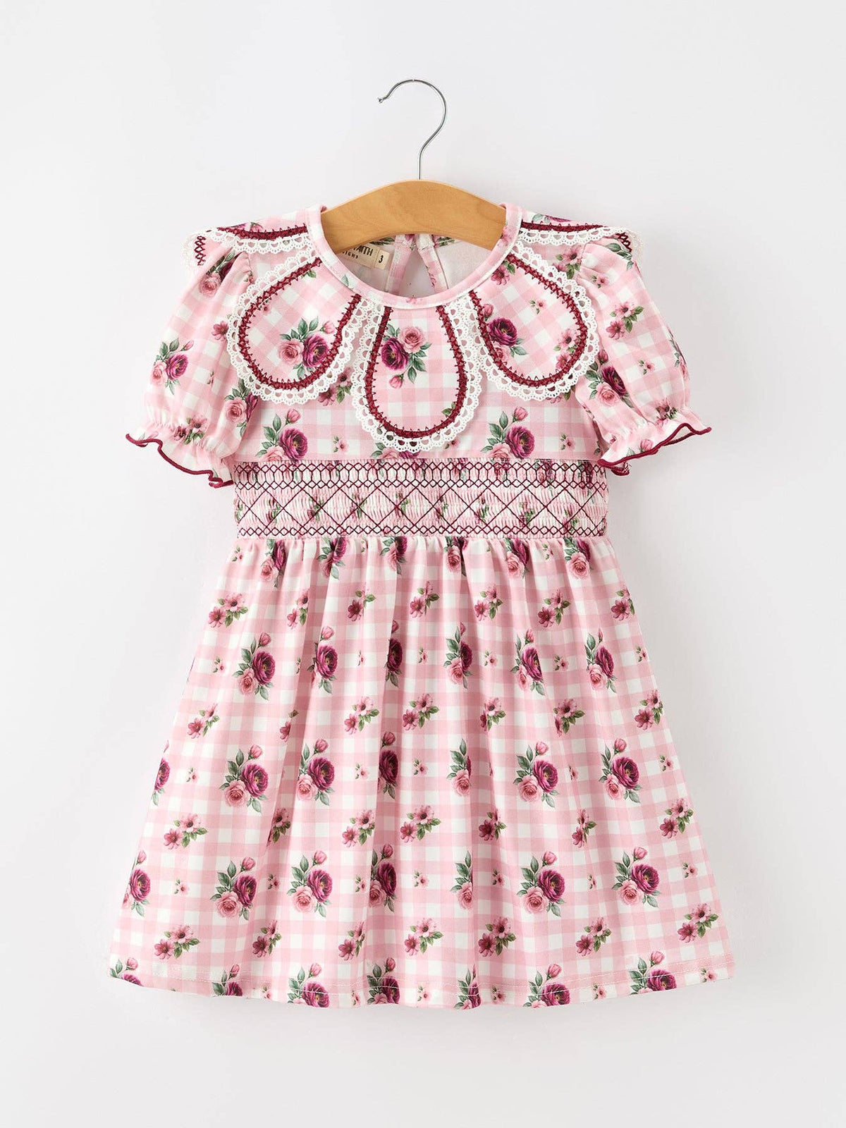 Vintage Smocked Floral Dress