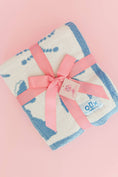 Load image into Gallery viewer, Wrapped in Bows - Plush Cozy Blue Bow Luxury Throw Blanket
