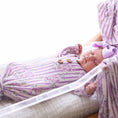 Load image into Gallery viewer, Lila's Lilacs Bamboo Waffle Newborn Baby Knot Gown & Hat Set
