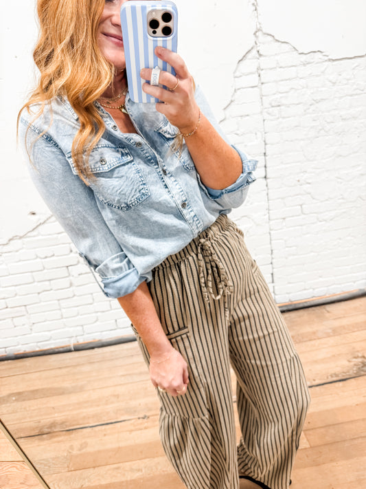 Chambray Button Up Top