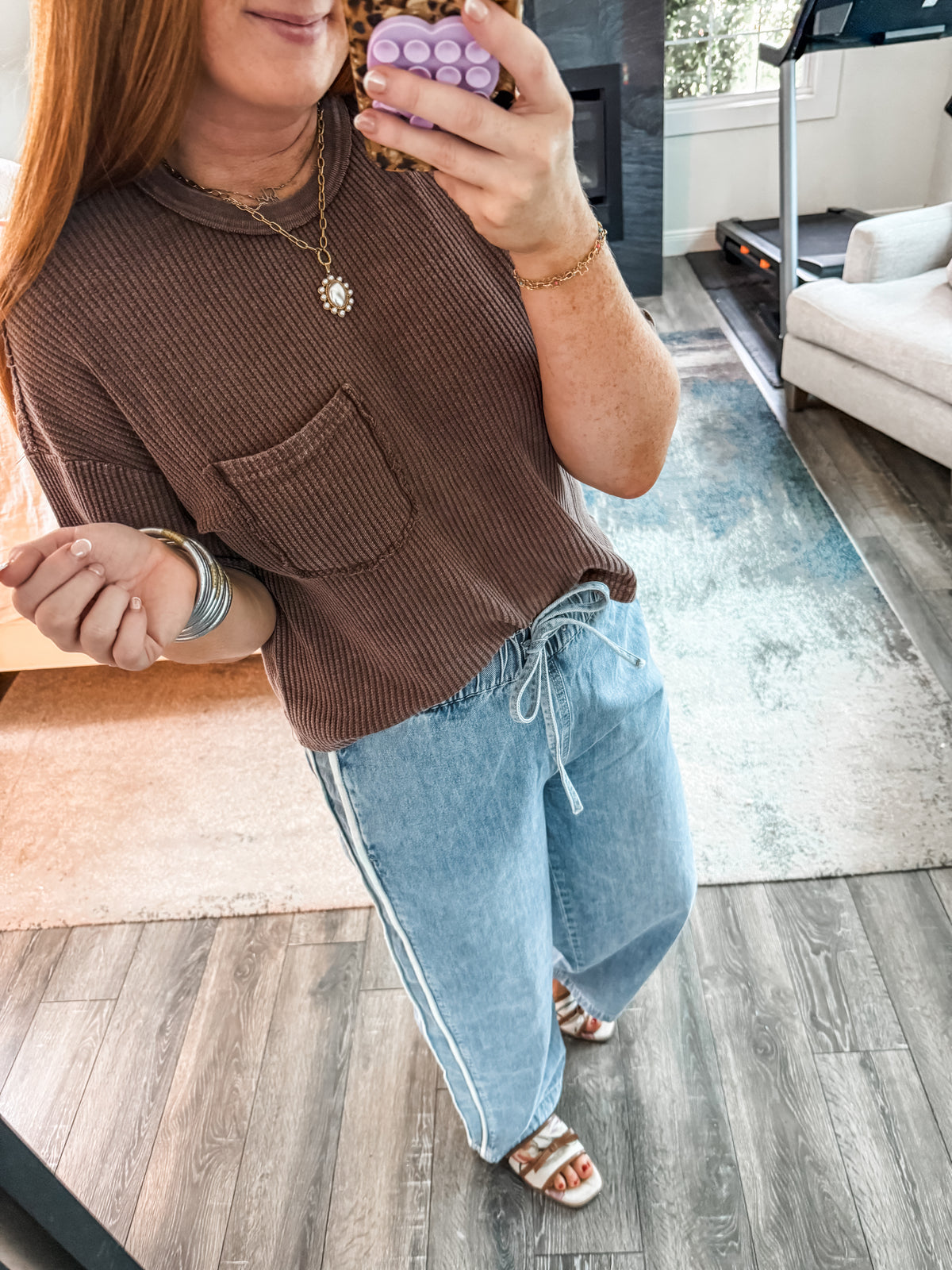 Jenn Side Stripe Denim Pants