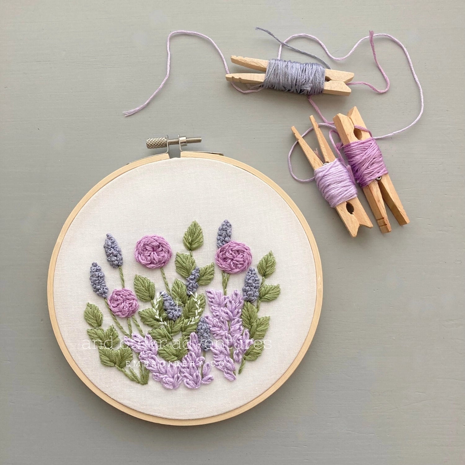 Hand Embroidery Kit - Hawthorne in Lilac