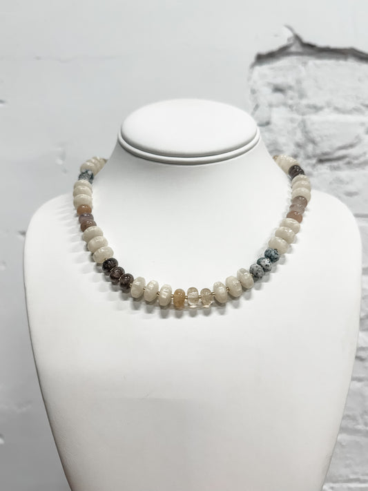 Pebbled Path Glass Bead Necklace