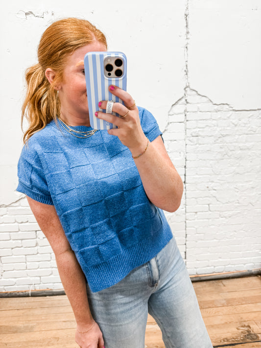 Emma Checkered Sweater Top