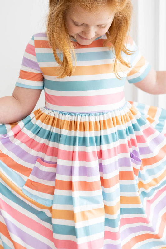 Spring Stripe Twirl Dress