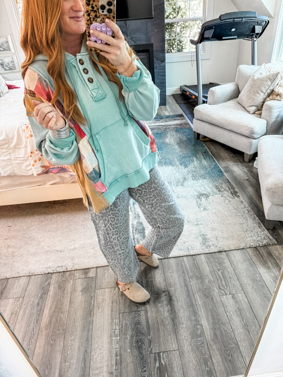 Nellie Checkered Colorblock Hoodie