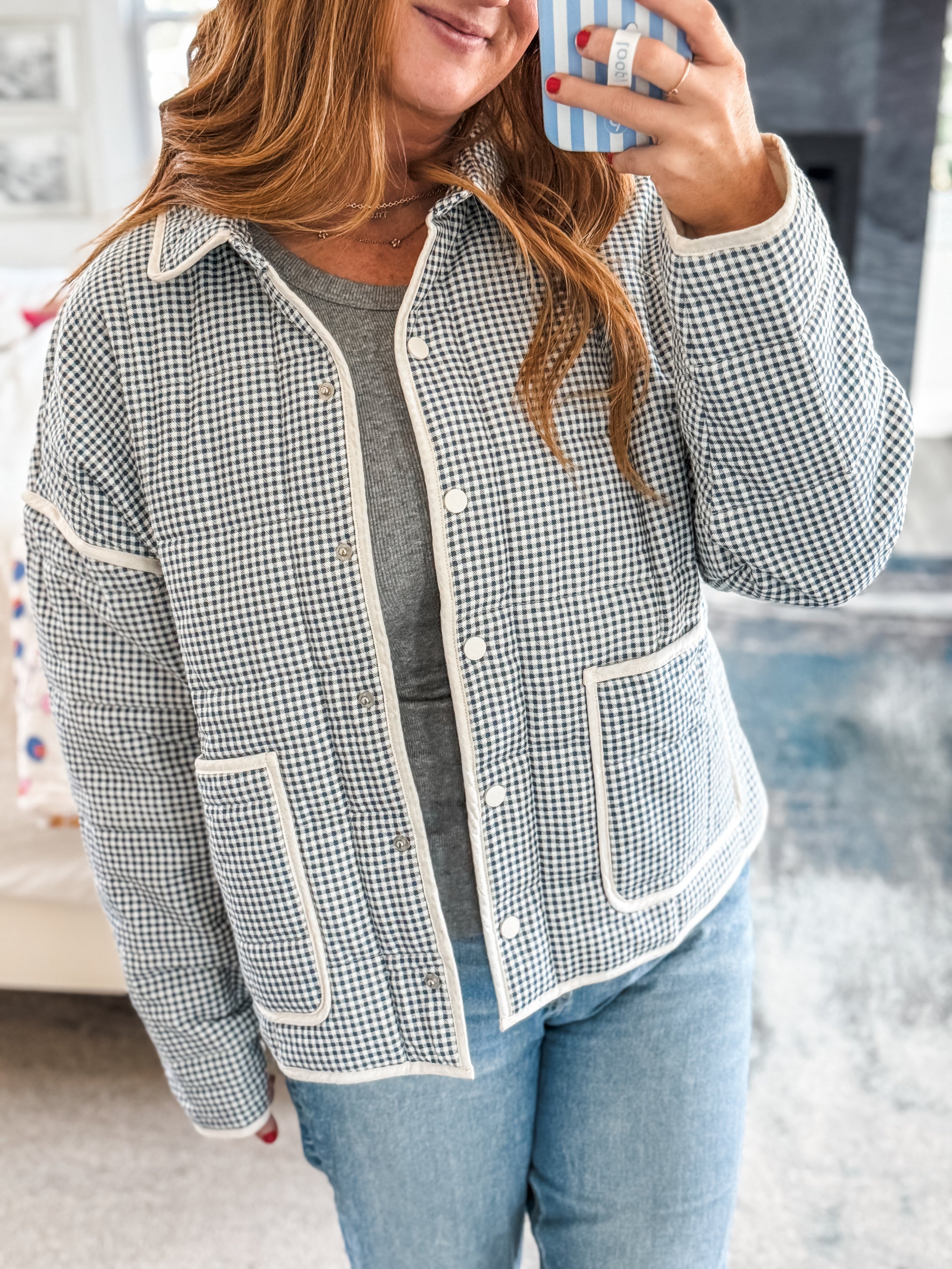Jillian Gingham Jacket