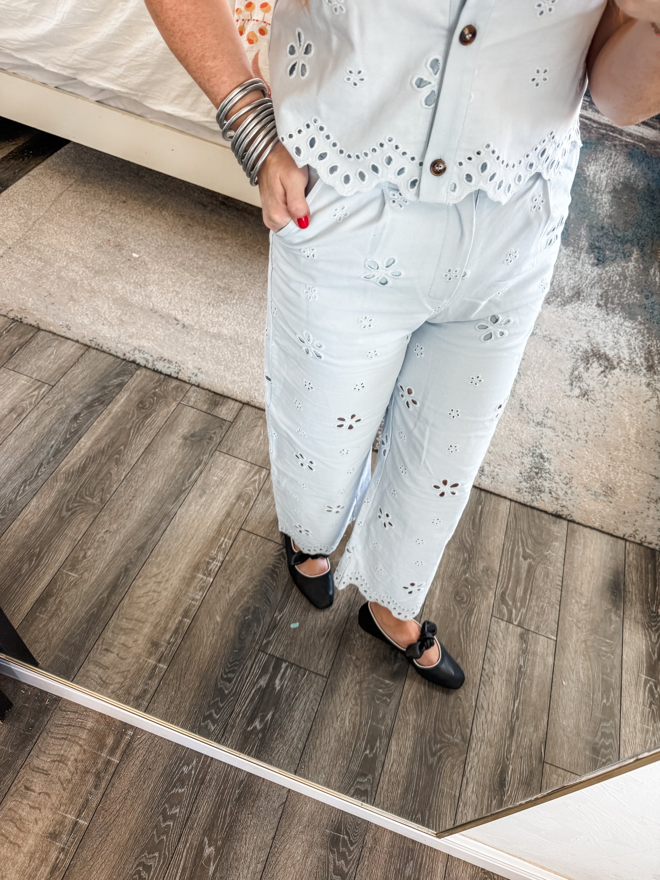Lila Eyelet Pants