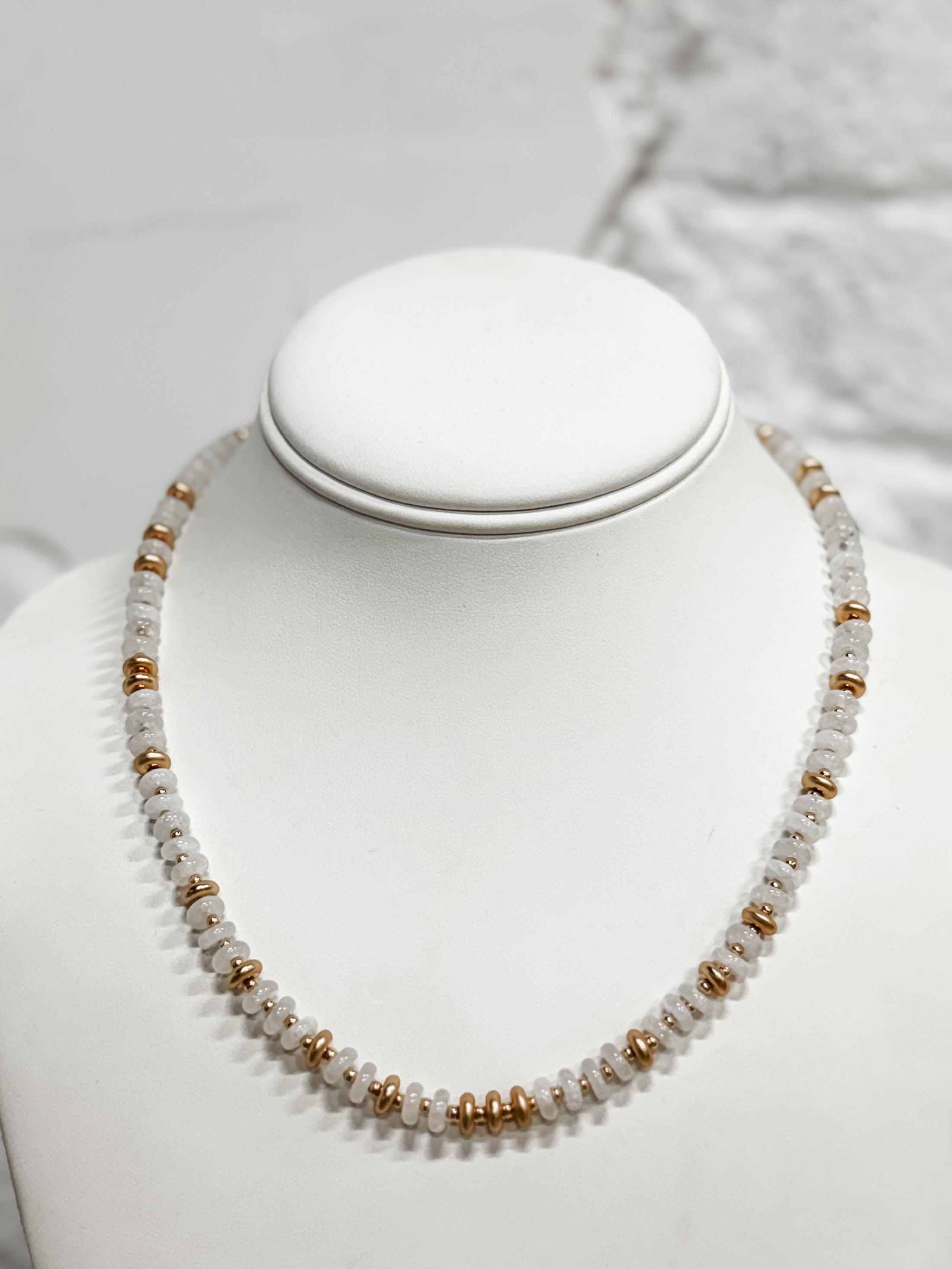 Ivory Kiss Glass Beaded Necklace