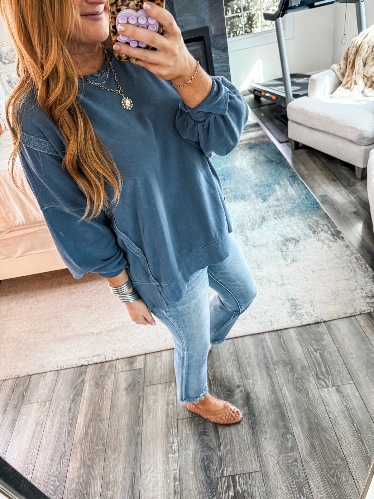 Teagan Oversized Sweatshirt - Navy