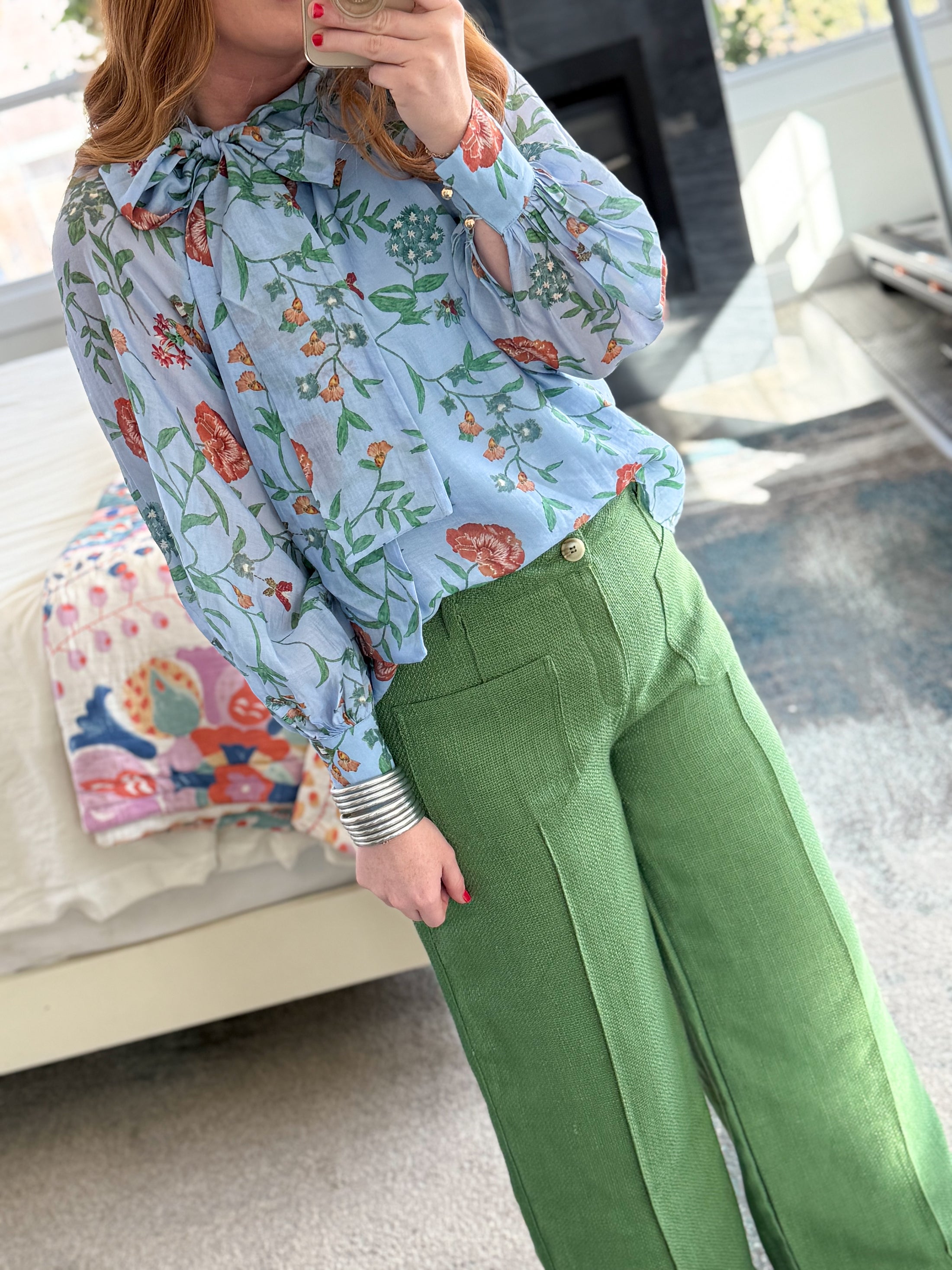 Skylar Floral Top - Blue