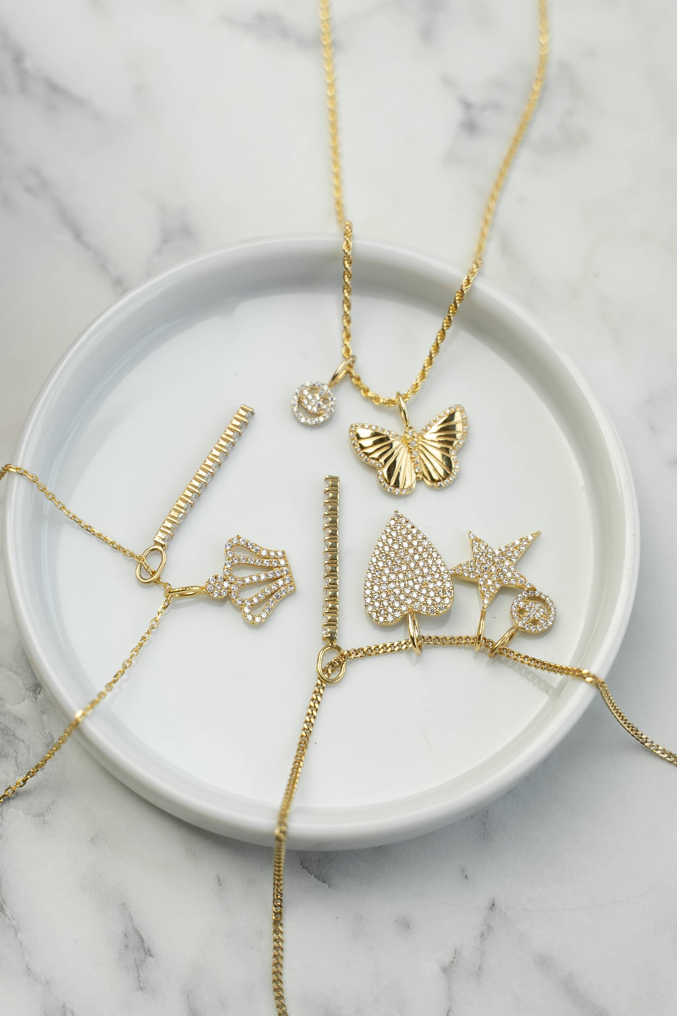 Butterfly Charm: Yellow Gold