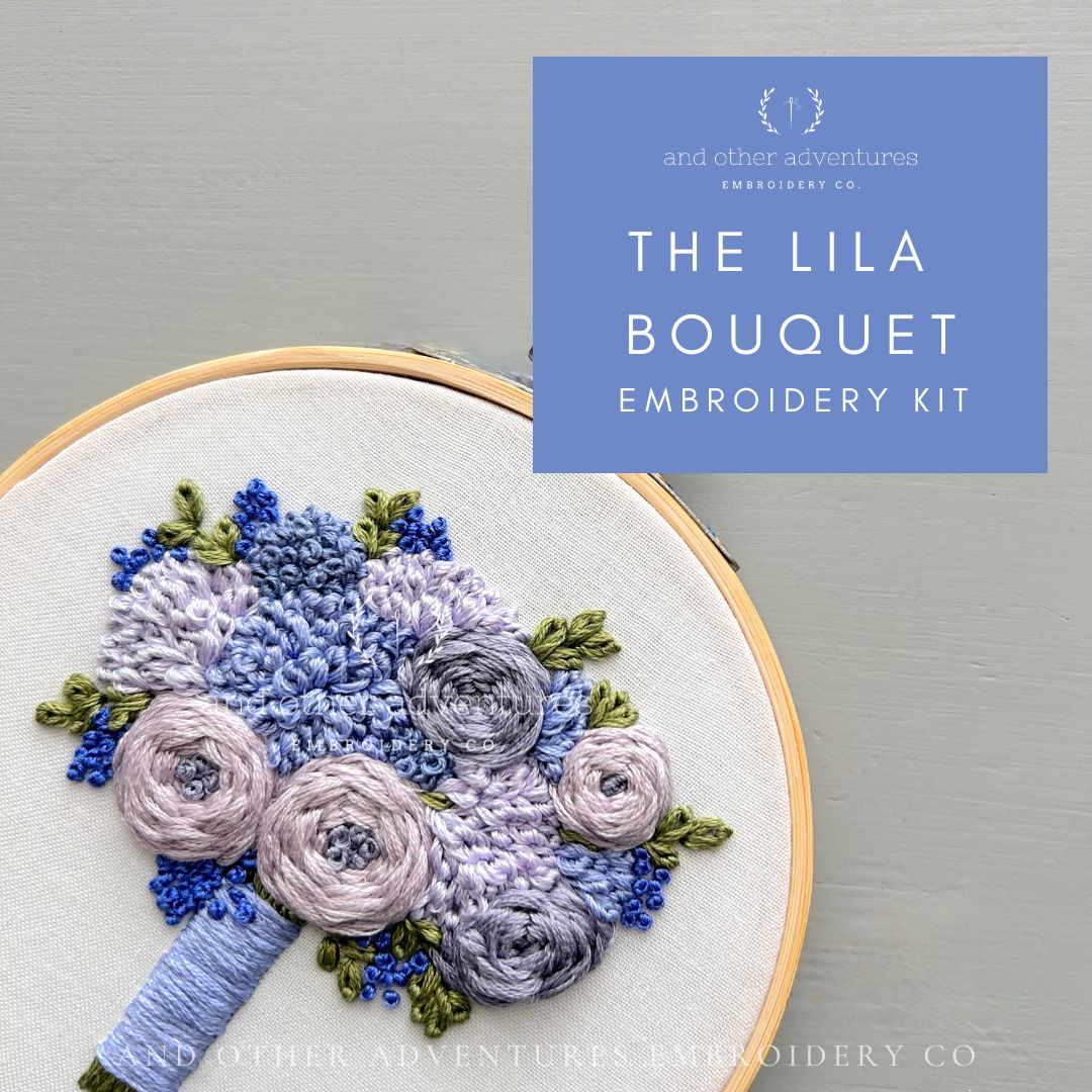 Hand Embroidery Kit - the Lila Bouquet