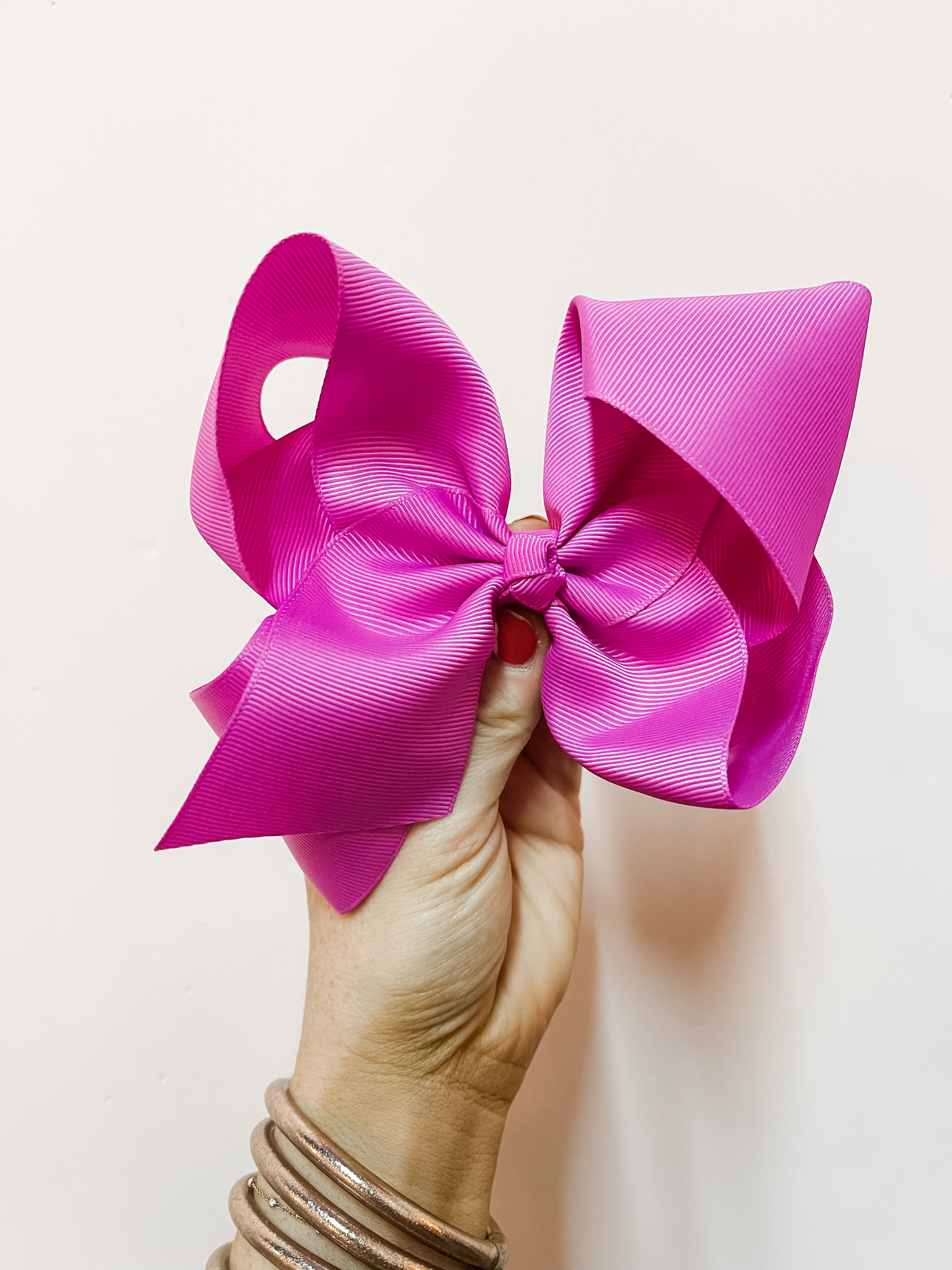 Hair Bow 5.5” (fushia)