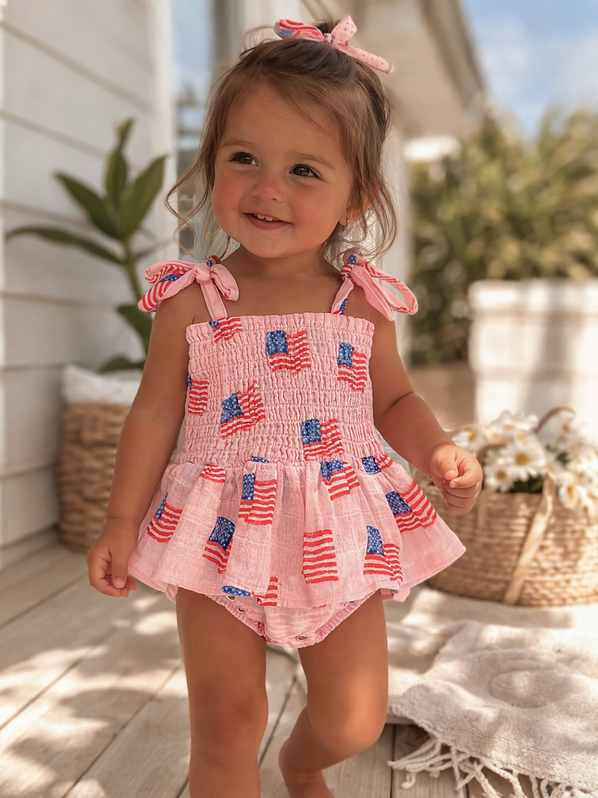 Pink Flag Skirted Bubble