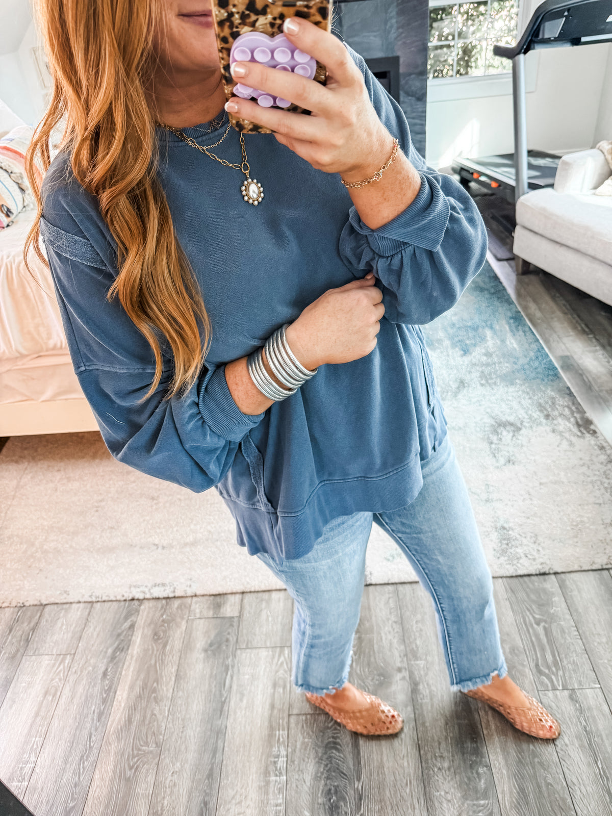 Teagan Oversized Sweatshirt - Navy