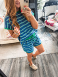 Load image into Gallery viewer, Baily Striped Set - Blue/Green
