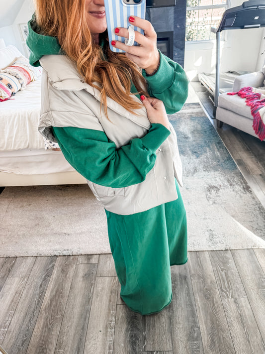 Katy Puffer Vest - Cement