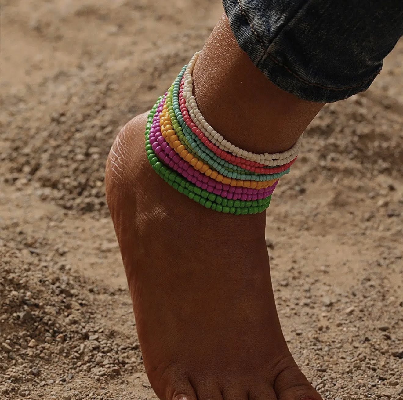 Boho Beaded anklet Set