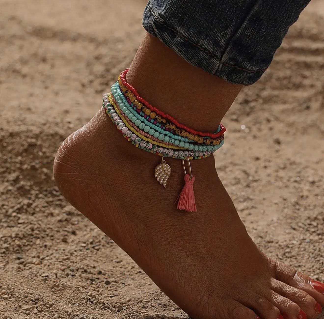Angel Wing Anklet Set