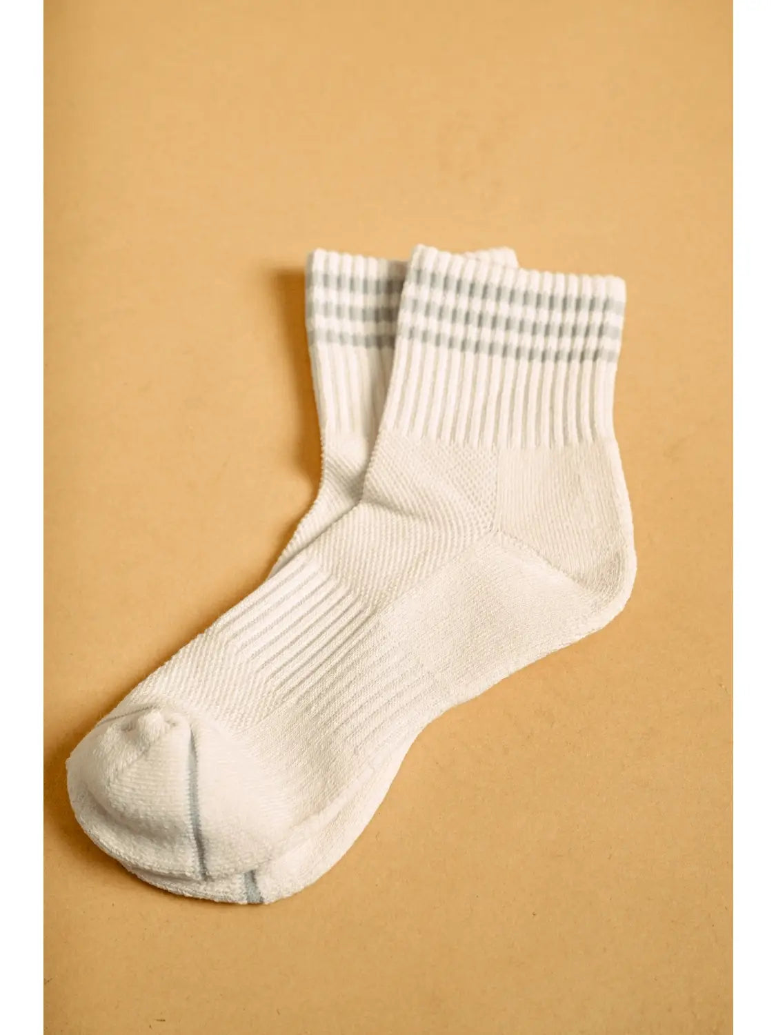 Soft Ankle Socks - Cream/Grey