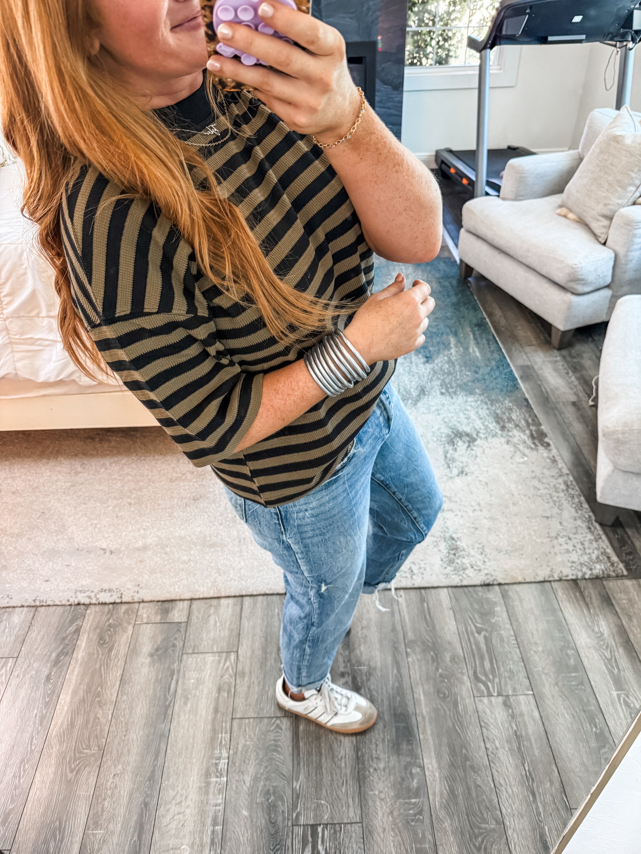 Beni Striped Top - Olive