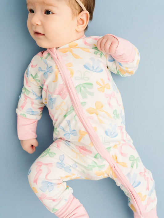 Pastel Bow Footie