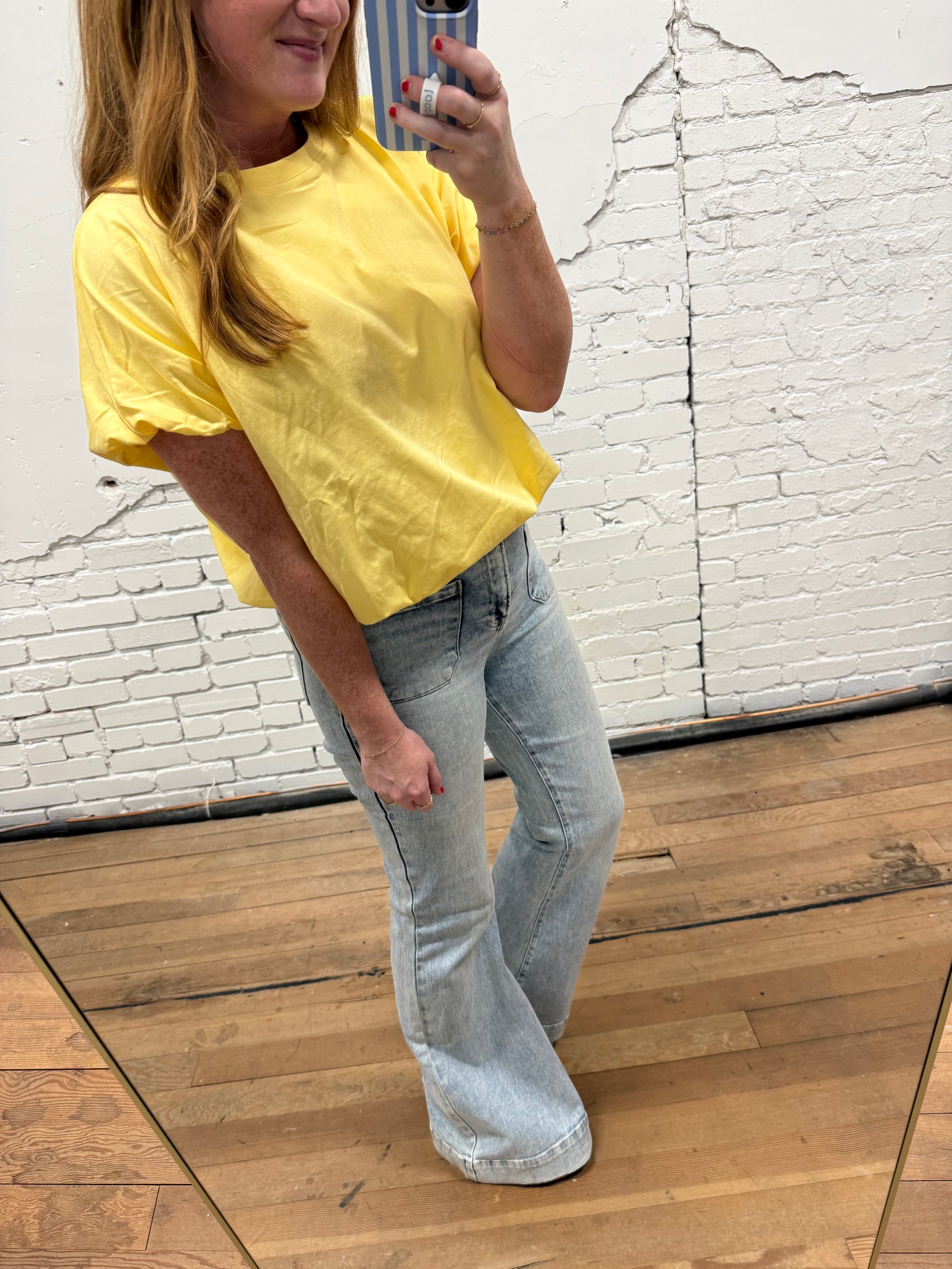 Milo Bubble Hem Top - Yellow