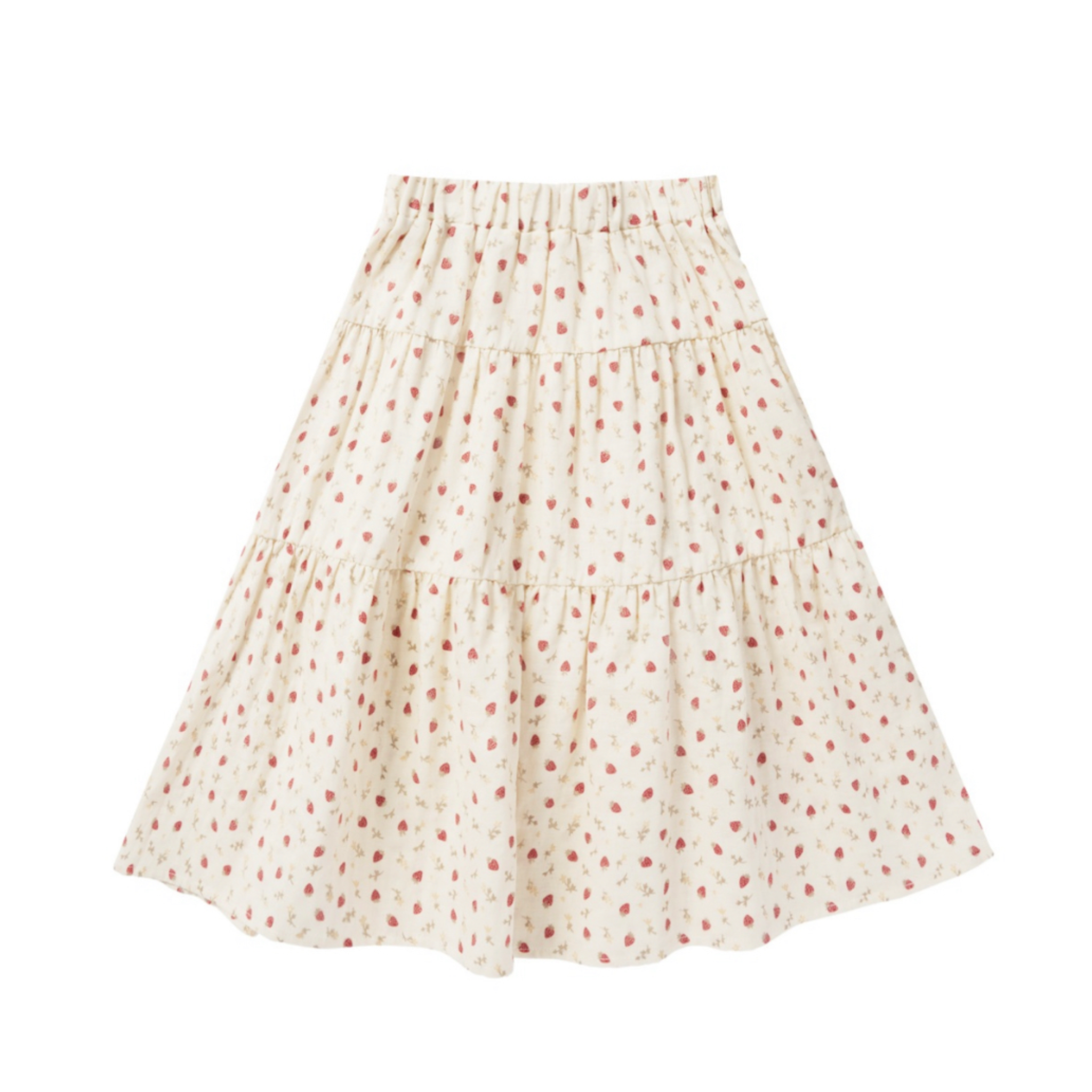 Rylee + Cru Tiered Midi Skirt || strawberry