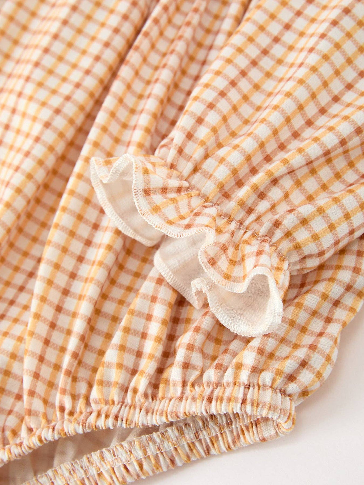 Plaid Floral Collar Bubble Romper