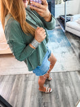 Load image into Gallery viewer, Savannah Button Top - Dark Green
