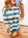 Load image into Gallery viewer, Lily Pullover - Cream/Blue
