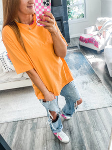 Palmer Boyfriend Tee - Orange