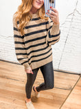 Load image into Gallery viewer, Mocha Striped Sweater
