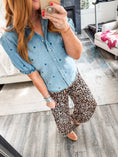 Load image into Gallery viewer, Mel Puff Sleeve Heart Top - Denim
