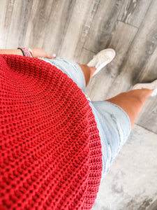 Hillary Sweater Top - Red