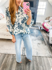 Madden Floral Top - blue