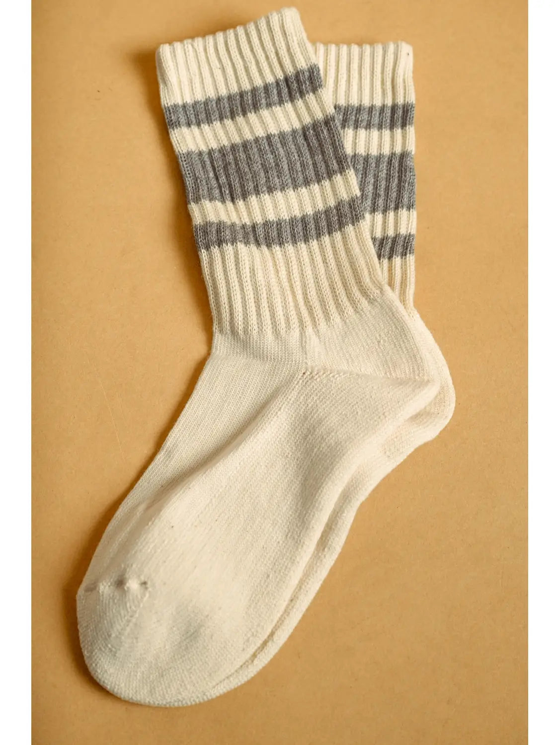Retro Stripe Crew Socks - Grey