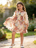 Load image into Gallery viewer, Pastel Flower Ruffle Layered Girls Dress
