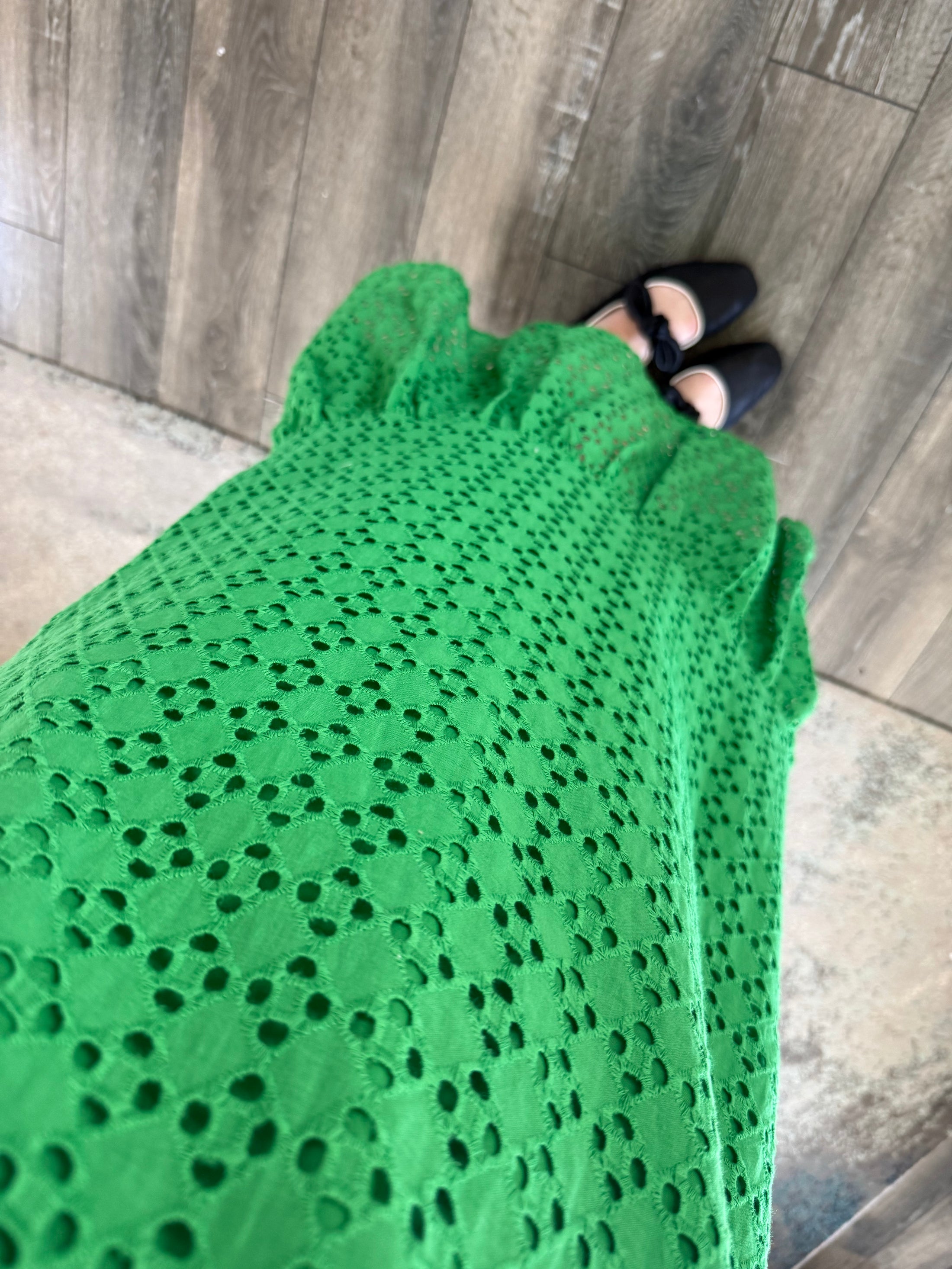 Rosie Eyelet Dress - Green