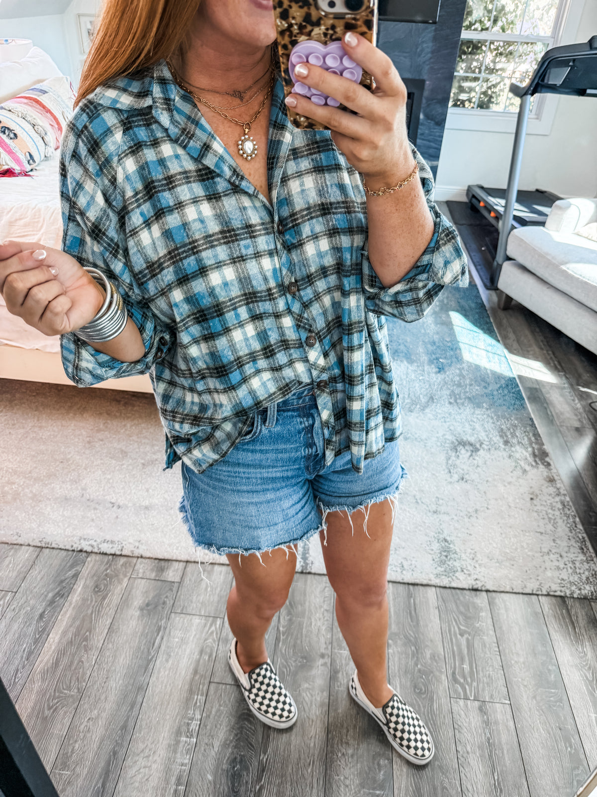 Annie Plaid Button Up