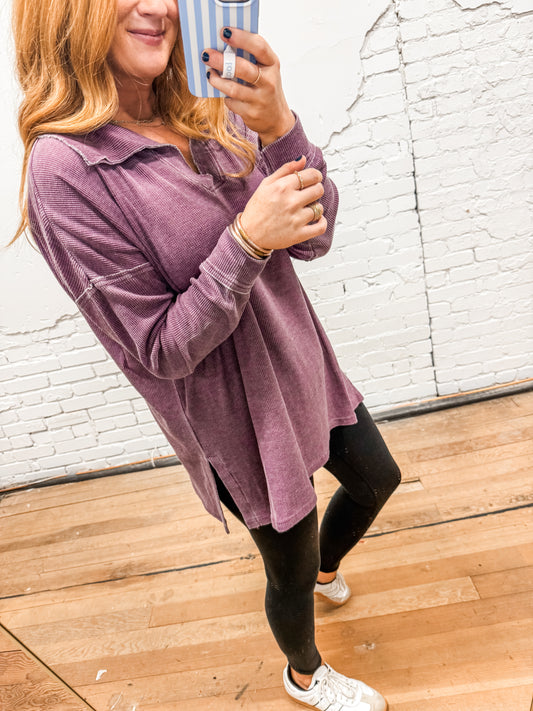 Harper Oversized Top - Plum
