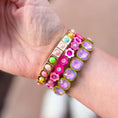 Load image into Gallery viewer, Griffin Bracelet - Chartreuse + Light Purple
