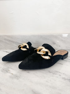 Stevie Buckle Mules - Black