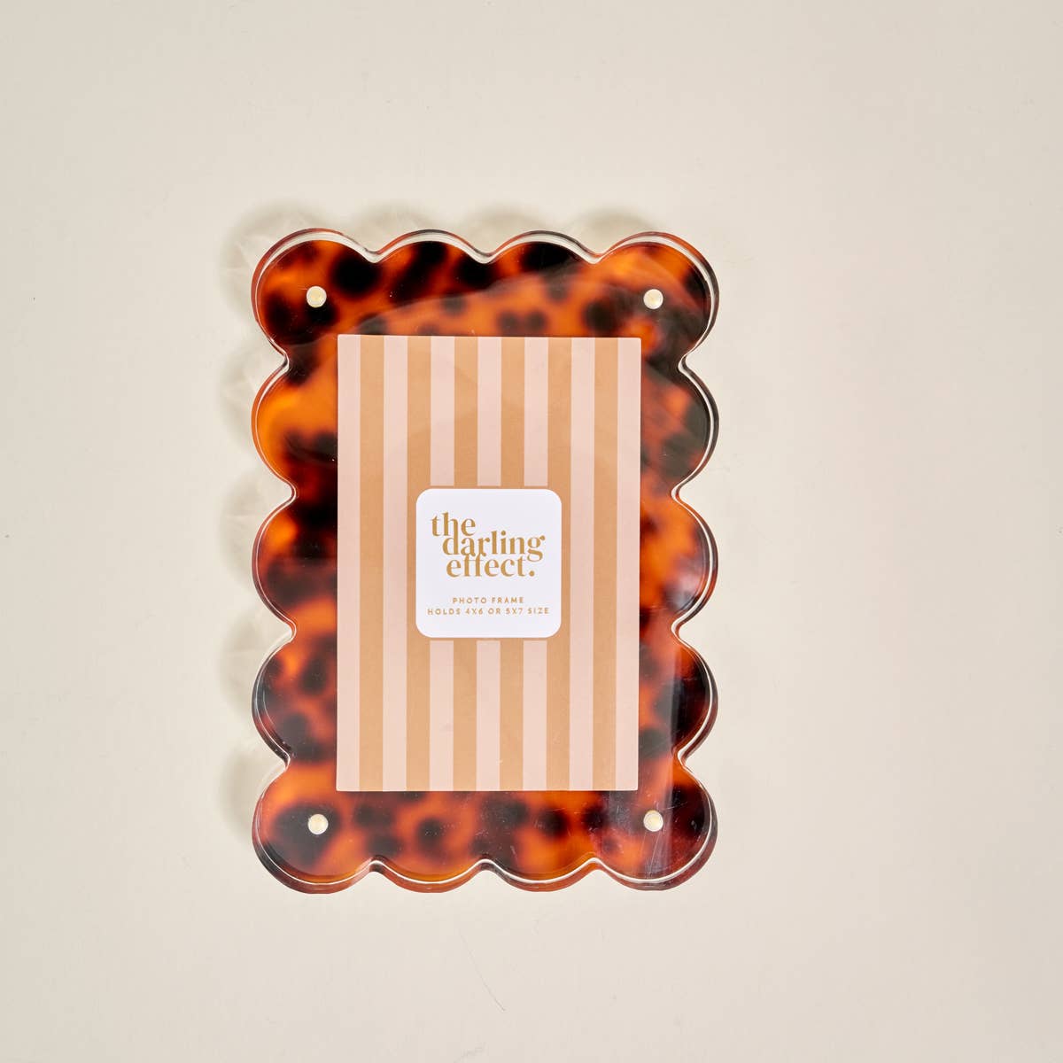 Rectangle Scalloped Acrylic Picture Frame–Tortoise