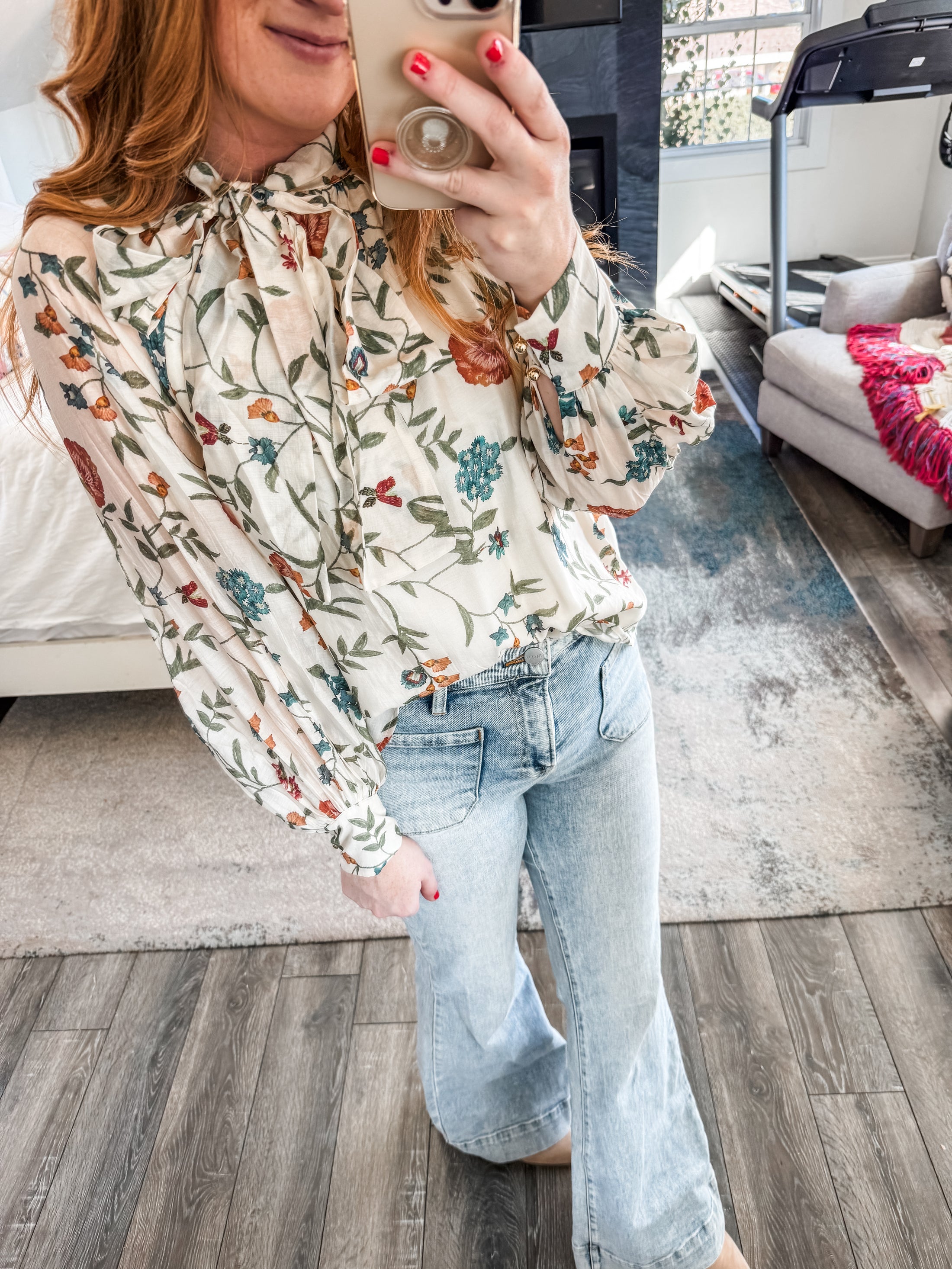 Skylar Floral Top - Cream