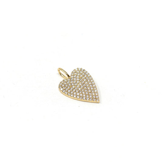 Gold Pave Moody Heart Charm