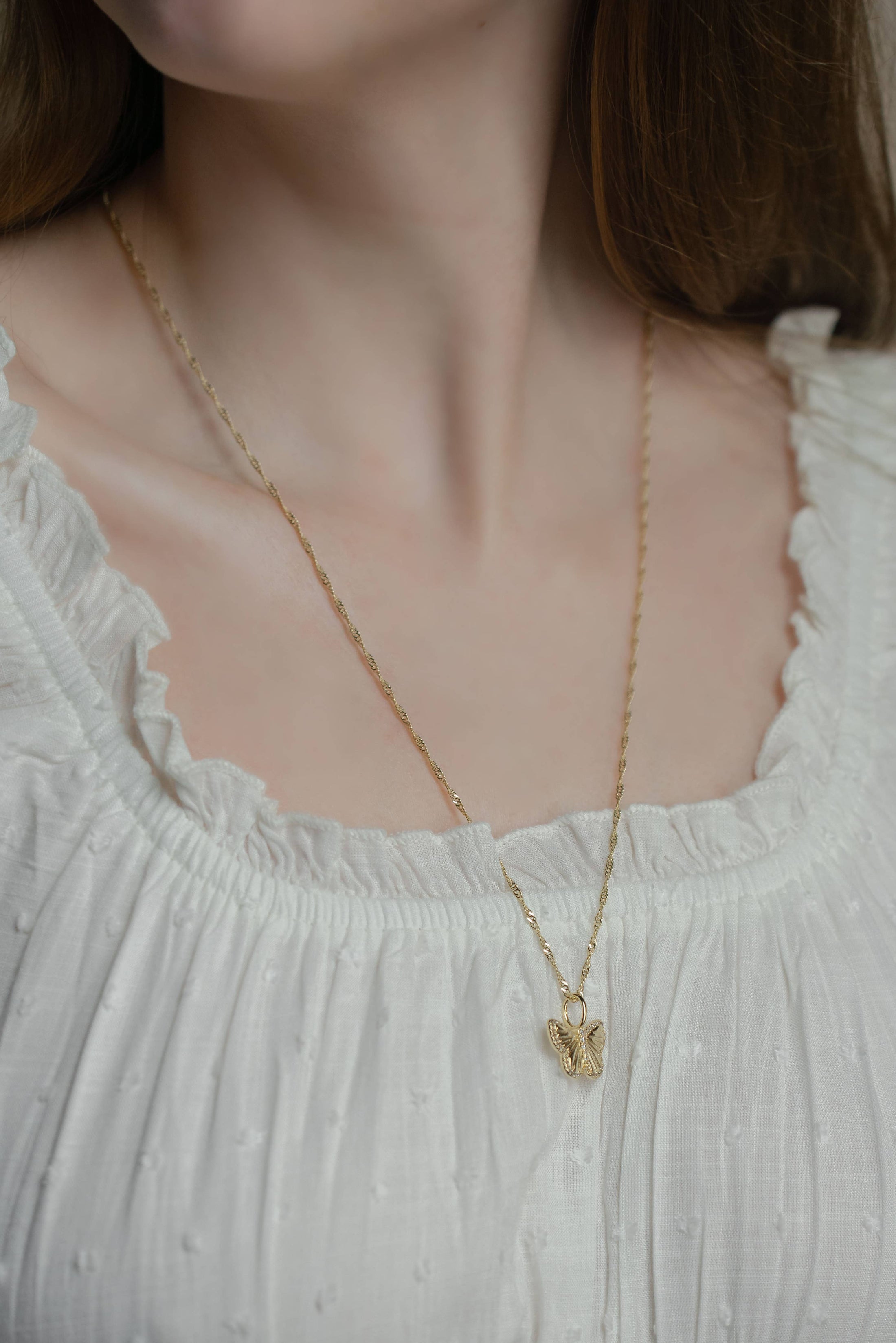 Butterfly Charm: Yellow Gold