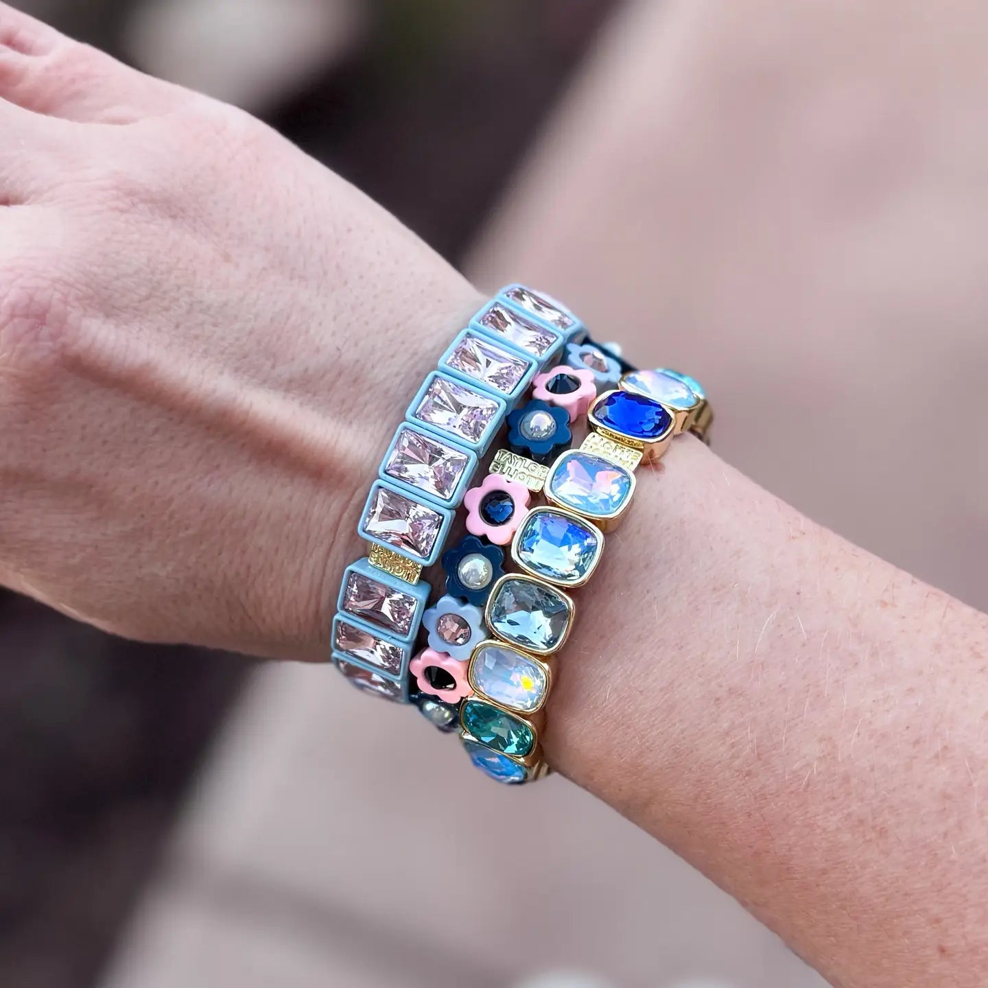Daisy Bracelet - Pink + Blue